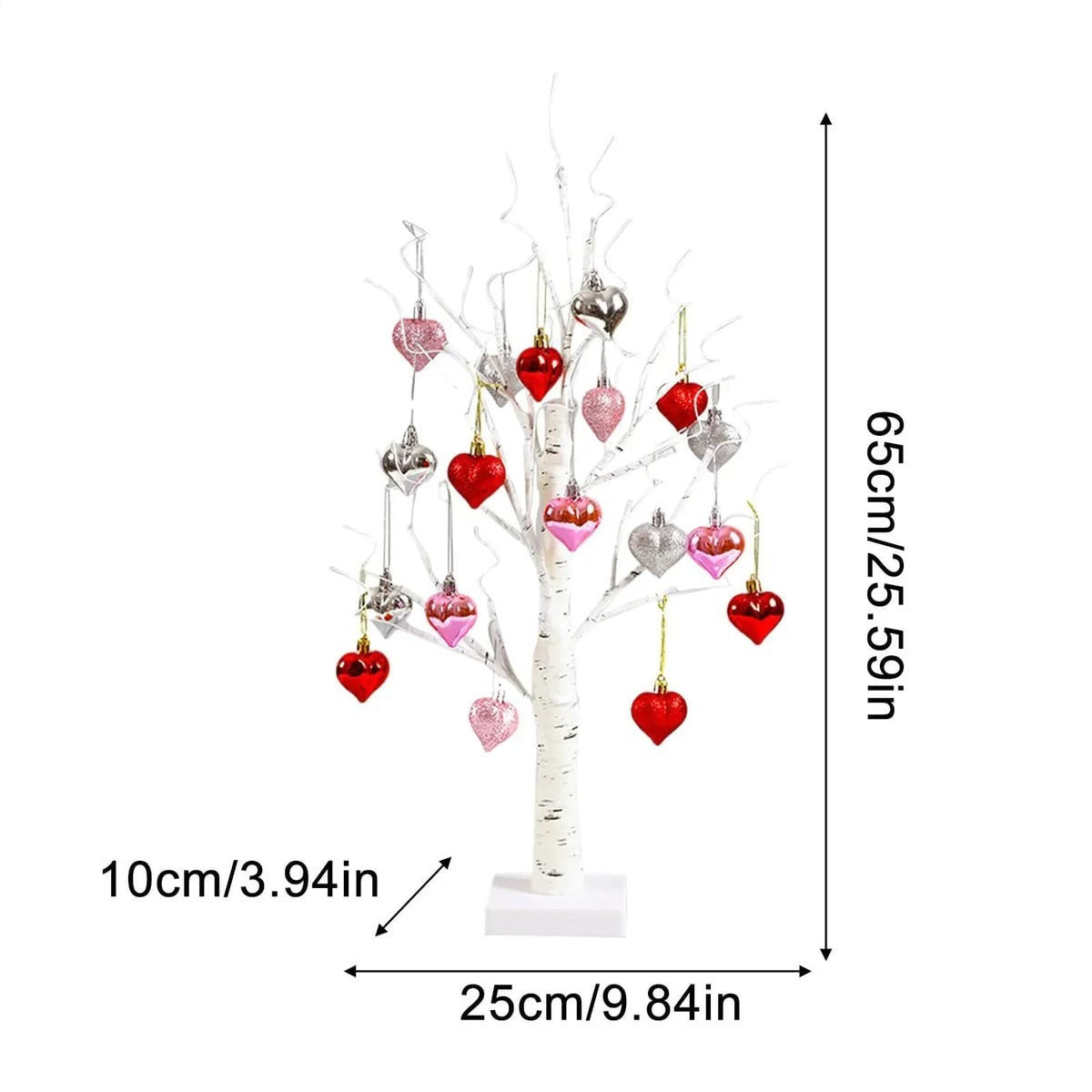 Romantic Heart-Shaped Birch Tree Lamp